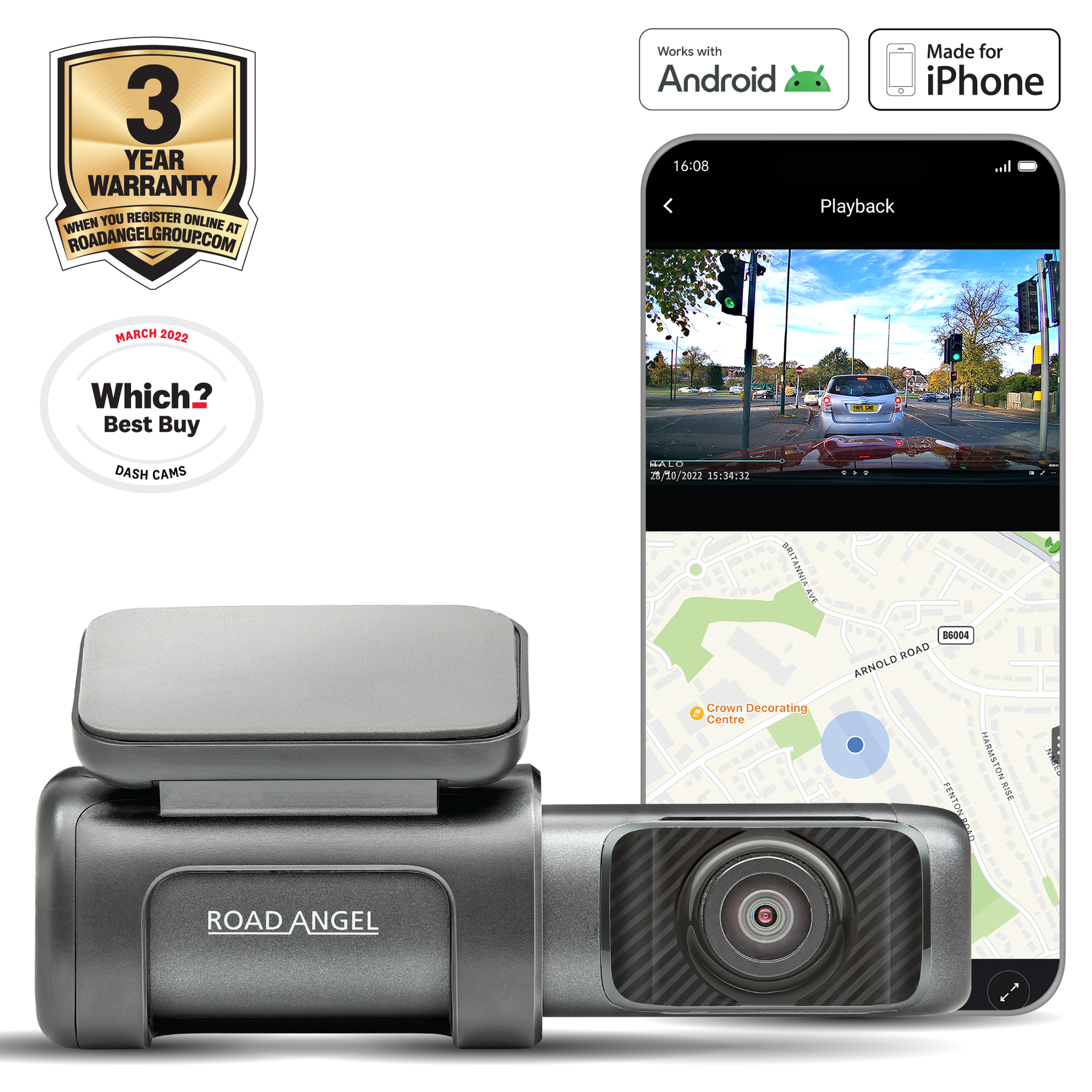 Road Angel Halo Ultra 4K Dash Cam - Welcher ist der beste Kauf! mit Parkmodus und internem 64-GB-SSD-Speicher