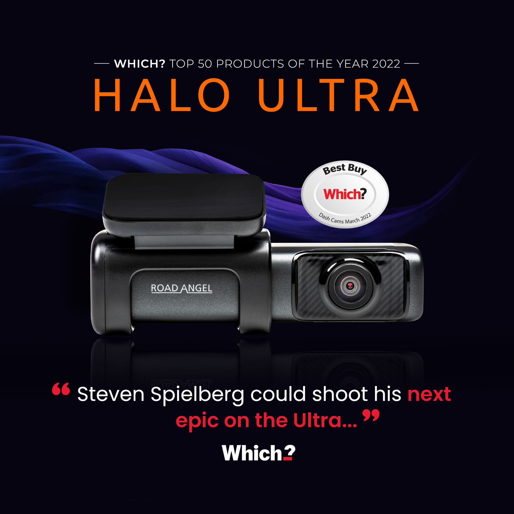 Road Angel Halo Ultra 4K Dash Cam avec kit de câblage avec paquet interne 64 Go SSD