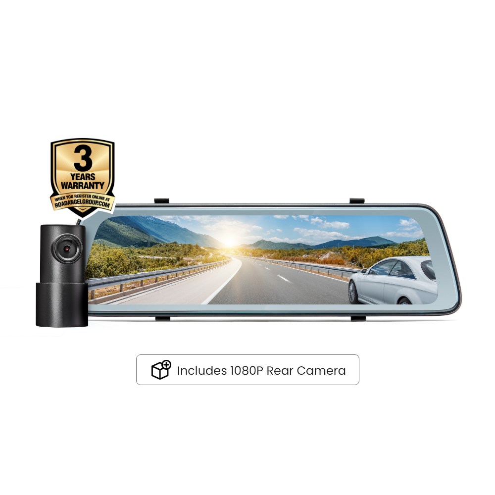 Road Angel Halo Vision 2 1440P Spiegel-Dashcam avec écran tactile LCD 10 pouces et double mode de stationnement