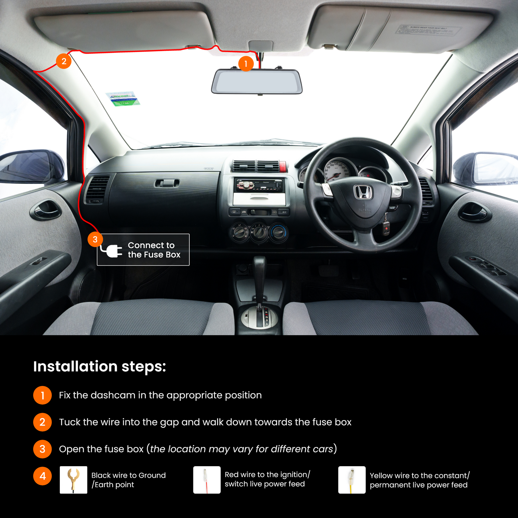 HWK5VIEW - Fonctionnalités de caméra embarquée Road Angel Halo – pour Halo View / Halo Vision