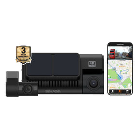 Road Angel Halo Ultima 4K Dual Dash Cam with Parking Mode & Quick Release mounting