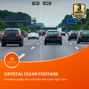 Road Angel Halo Pro Avant et arrière Dashcam avec carte SD et câbles dans le paquet 