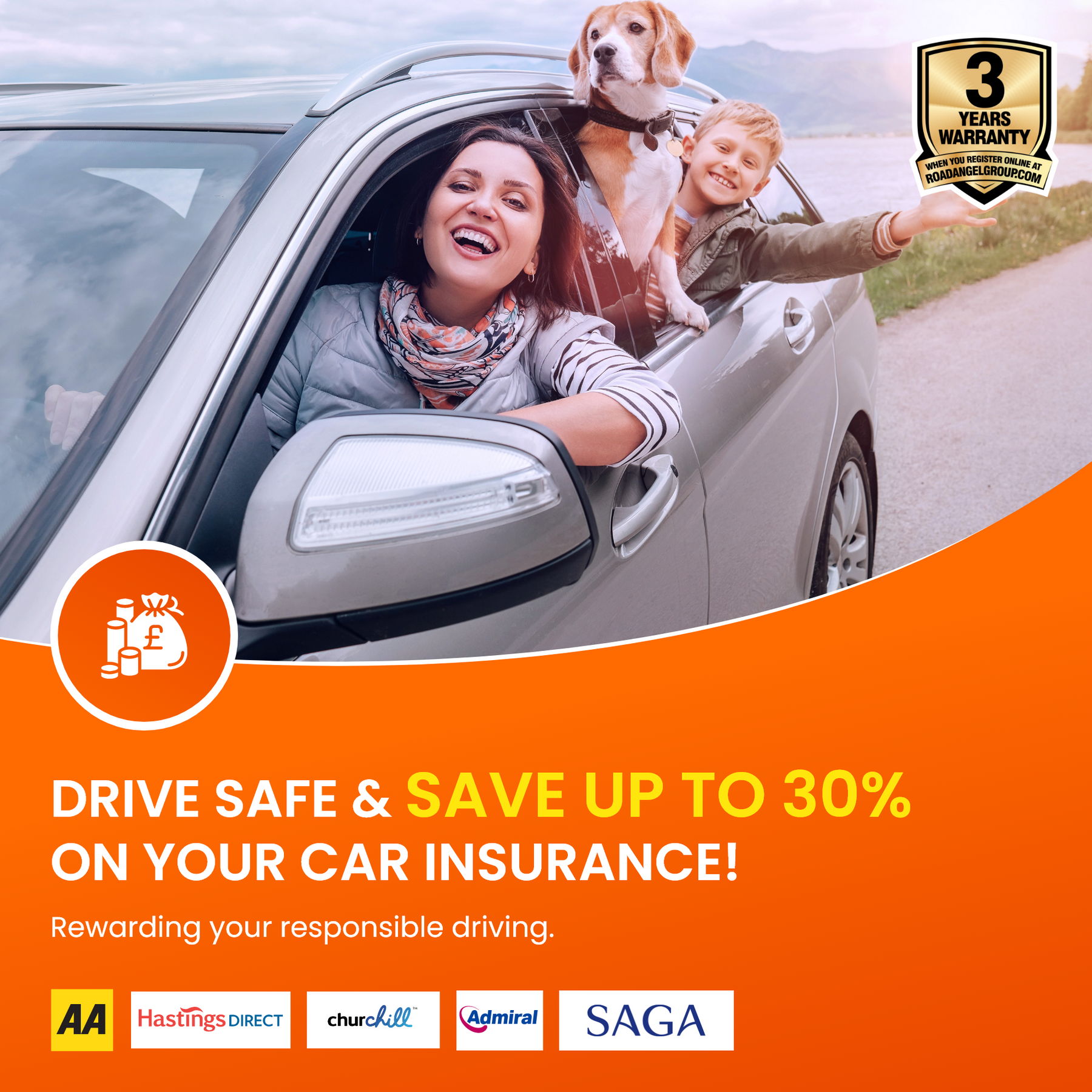 NEW - 2025 Road Angel Halo Start 2 Deluxe 1080p Full HD Compact Dash Cam With Quick Release Mount with 64GB SD Card & Hardwiring Kit Bundle