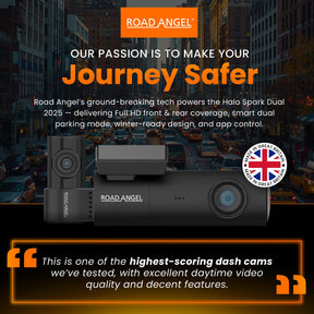 New - Halo Spark Dual Full HD 1080p Front & Rear Dash Camera With Dual Parking Mode & Winter Mode (USB-C) With 64GB SD Card & Hardwiring Kit Bundle