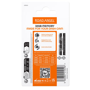 Carte MicroSD Road Angel 32 Go - Qualité automobile, conçue pour les caméras embarquées Halo 